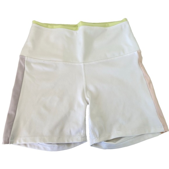 Wildfox Pants - Wildfox Hike Bike Short Size Medium Colorblock White Pastel High Rise 3" EUC